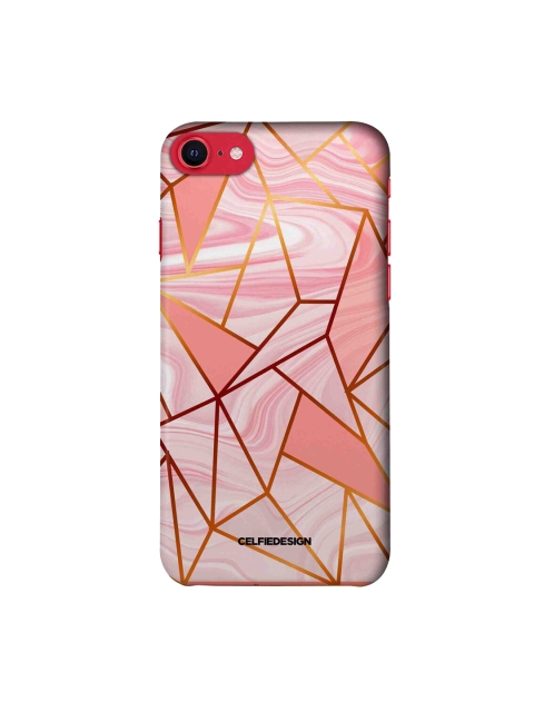 

CelfieDesign White & Pink Marble Peach Flow iPhone SE (2020) Slim Back Case