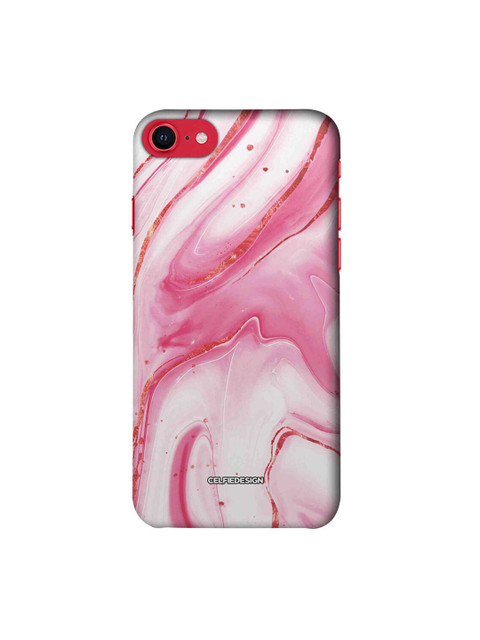

CelfieDesign White & Pink Marble Printed iPhone SE 2020 Slim Back Case