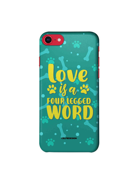 

CelfieDesign Green & Yellow Love Is A Four Legged Word iPhone SE (2020) Slim Back Case