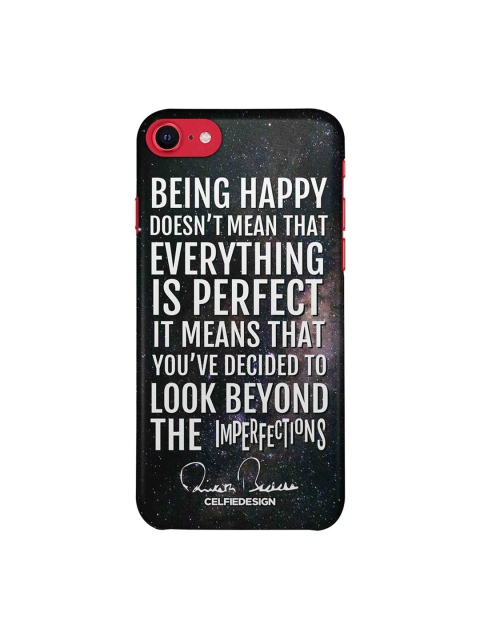 

CelfieDesign Black & White Being Happy AB Quotes iPhone SE 2020 Slim Back Case