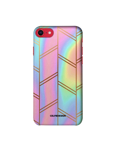 

CelfieDesign Pink & Purple Geometric Printed iPhone SE 2020 Slim Back Case