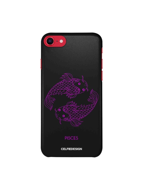 

CelfieDesign Black & Purple Printed iPhone SE 2020 Slim Back Case