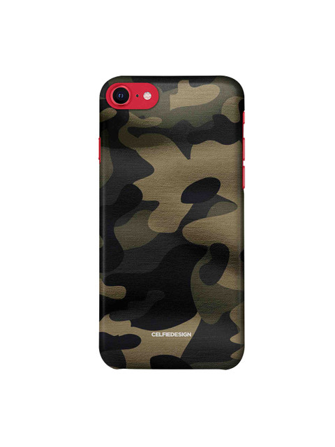 

CelfieDesign Green & Black Camo Sand Grullo Printed iPhone SE 2020 Slim Back Case