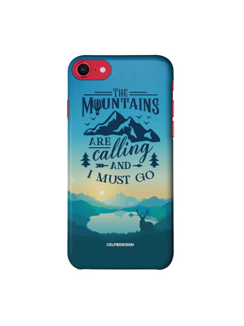 

CelfieDesign Blue & Yellow The Mountains Are Calling Printed iPhone SE 2020 Slim Back Case