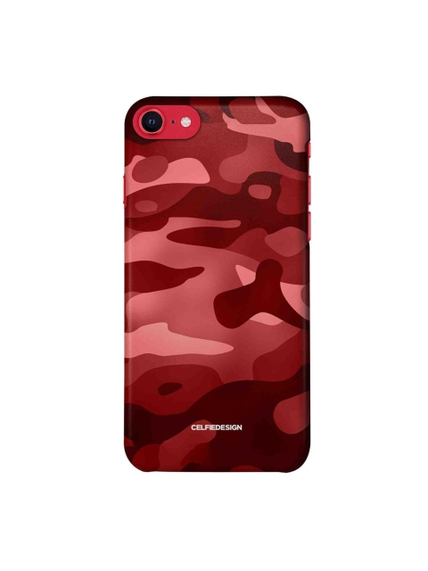 

CelfieDesign Red & Maroon Camo Indian Printed iPhone SE 2020 Slim Back Case