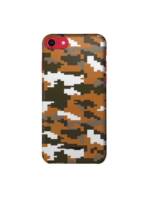 

CelfieDesign Brown & White Camo Pixel Printed iPhone SE 2020 Slim Back Case