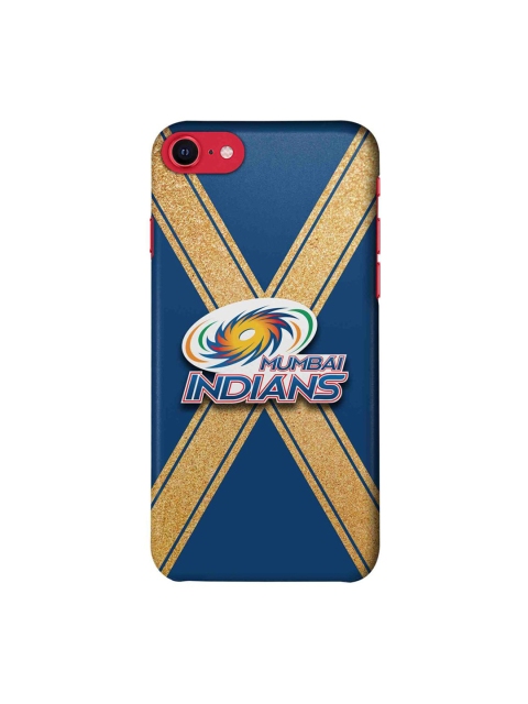

CelfieDesign Blue & Gold-Toned Mumbai Indians Crest Printed iPhone SE 2020 Slim Back Case