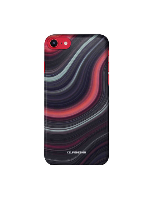 

CelfieDesign Black & Red Liquid Funk iPhone SE 2020 Slim Back Case