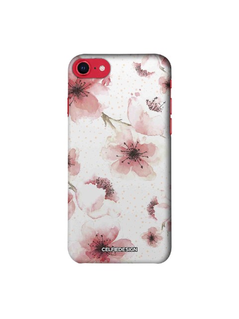 

CelfieDesign White & Pink Floral Printed iPhone SE 2020 Slim Back Case