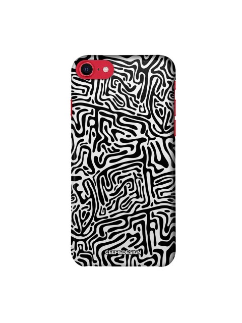 

CelfieDesign White & Black Maze Abstract iPhone SE 2020 Slim Back Case