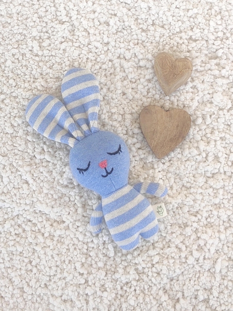 

Greendeer Blue & White Striped Pure Organic Cotton Benji Soft Toy