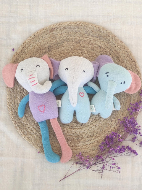 

Greendeer Multicoloured Pack of 3 Babyhug Elephant Family Soft Toy Set, Multi