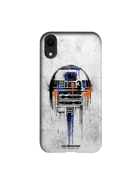

CelfieDesign White & Orange Astro Droid iPhone XR Slim Back Case