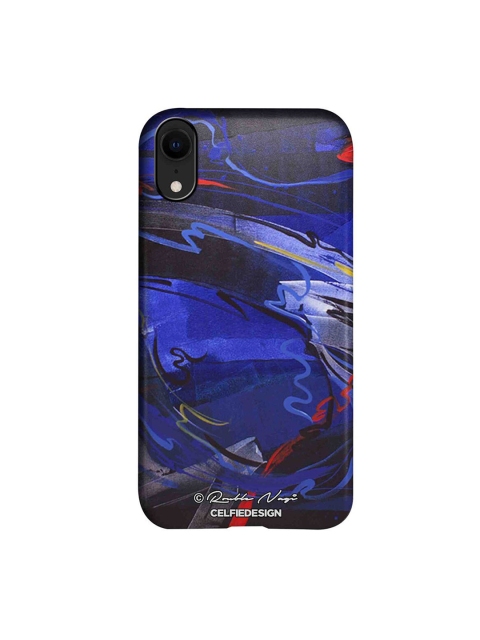 

CelfieDesign Blue & Black Abstract Printed iPhone XR Slim Back Case