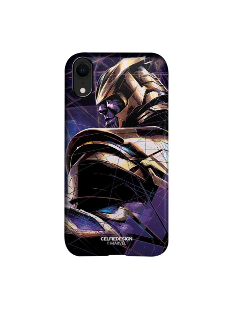 

CelfieDesign Purple & Gold-Toned Thanos On Edge iPhone XR Slim Back Case