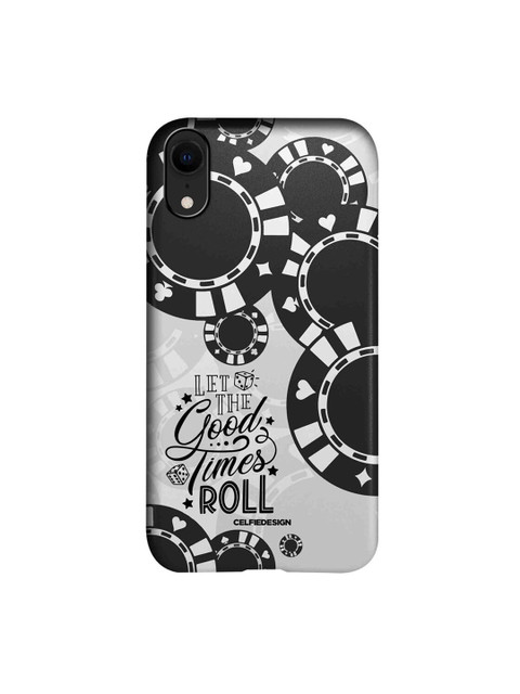 

CelfieDesign Black & Grey Printed iPhone XR Slim Back Case