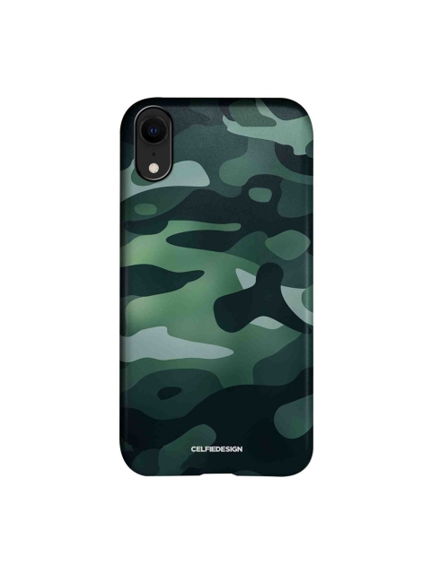 

CelfieDesign Green & Black Camo Viridian Printed iPhone XR Slim Back Case