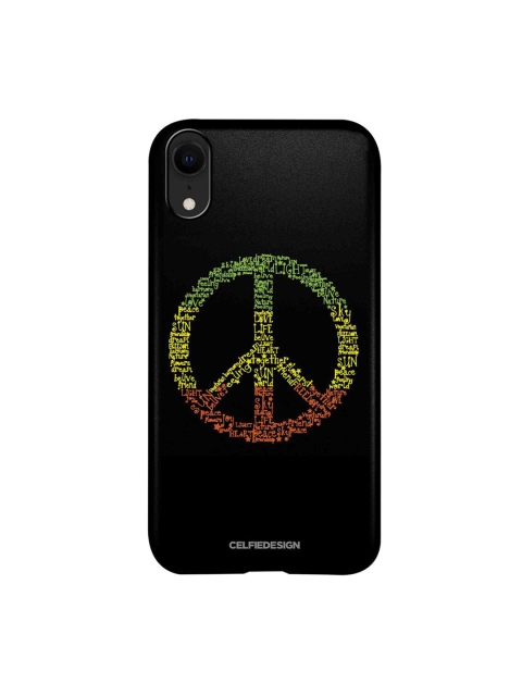 

CelfieDesign Black & Yellow Symbol of Peace Printed iPhone XR Slim Back Case
