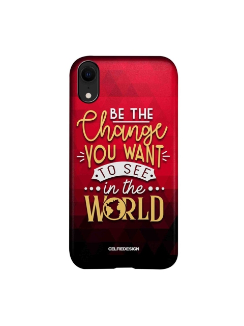 

CelfieDesign Red & Black Typography Printed iPhone XR Slim Back Case