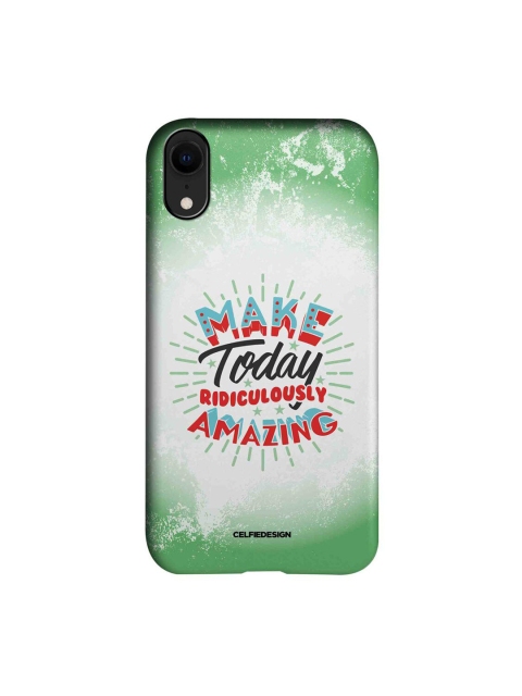 

CelfieDesign White & Green Ridiculously Amazing Printed iPhone XR Slim Back Case