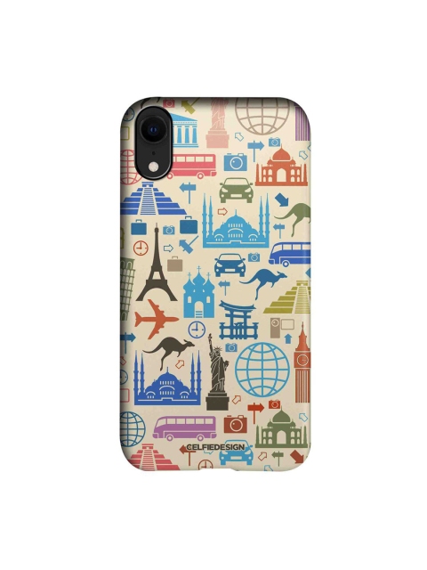 

CelfieDesign Beige & Blue Travel Lover iPhone XR Slim Back Case