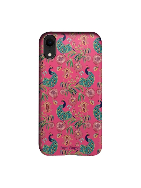 

CelfieDesign Pink & Green Floral Printed iPhone XR Slim Back Case