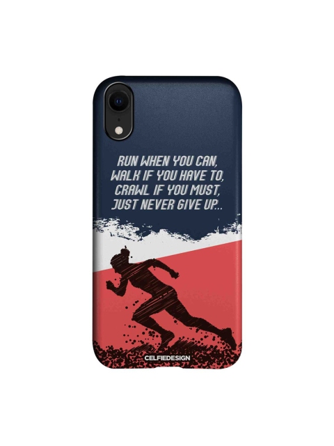 

CelfieDesign Navy Blue & Red Running Motivation iPhone XR Slim Back Case