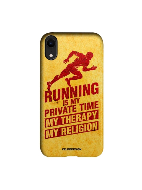 

CelfieDesign Yellow & Red Religion Of Running Printed iPhone XR Slim Back Case