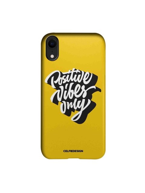 

CelfieDesign Yellow & White Positive Vibes Only Printed iPhone XR Slim Back Case