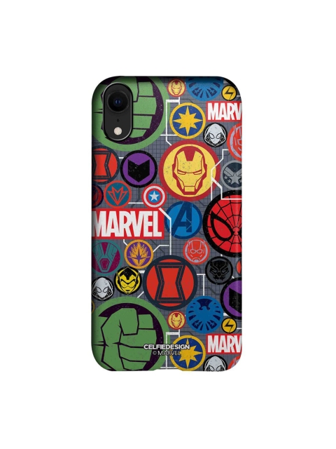 

CelfieDesign Multicoloured Marvel Iconic Mashup Printed iPhone XR Slim Back Case, Multi