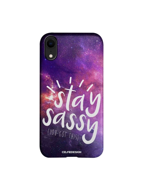 

CelfieDesign Purple & White Stay Sassy iPhone XR Slim Back Case