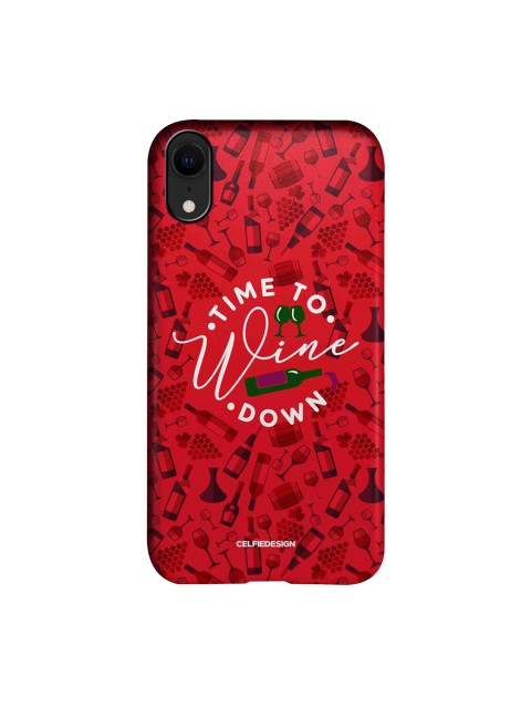 

CelfieDesign Red & Black Time To Wine Down iPhone XR Slim Back Case