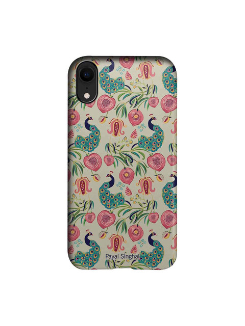 

CelfieDesign White & Pink Payal Singhal Anaar and Mor iPhone XR Slim Back Case