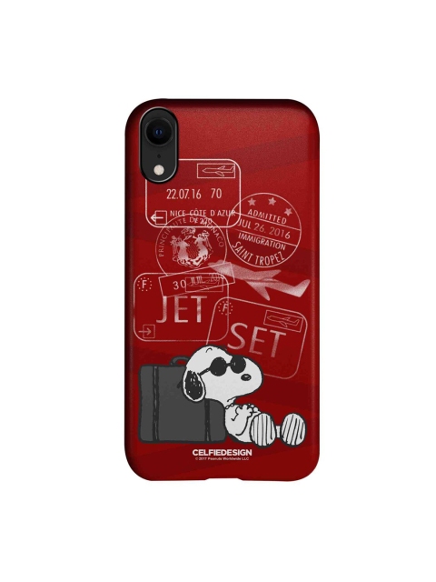

CelfieDesign Red & Grey Jet Set Go Printed iPhone XR Slim Back Case
