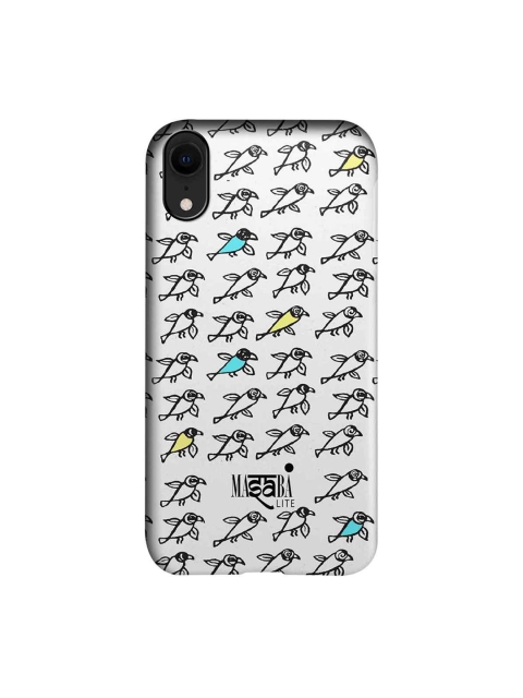 

CelfieDesign White & Black Masaba Bird Print iPhone XR Slim Back Case