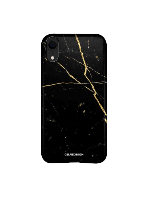 

CelfieDesign Black & Yellow Marble Black Onyx Printed iPhone XR Slim Back Case