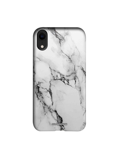 

CelfieDesign White & Black Marble Luna iPhone XR Slim Back Case