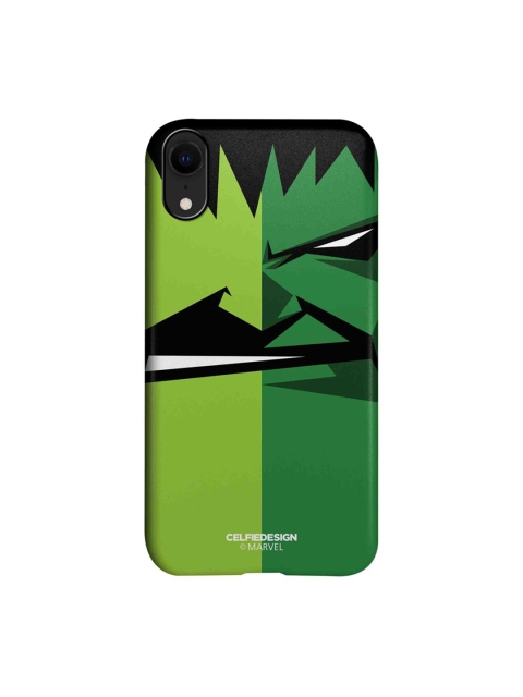 

CelfieDesign Green & Black Face Focus Hulk iPhone XR Slim Back Case