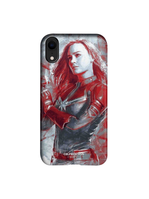 

CelfieDesign Red & Grey Charcoal Art Capt Marvel Printed iPhone XR Slim Back Case