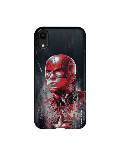 

CelfieDesign Black & Red Charcoal Art Captain America iPhone XR Slim Back Case