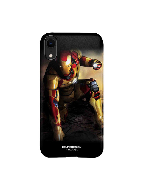 

CelfieDesign Black & Gold-Coloured Mark 42 iPhone XR Slim Back Case