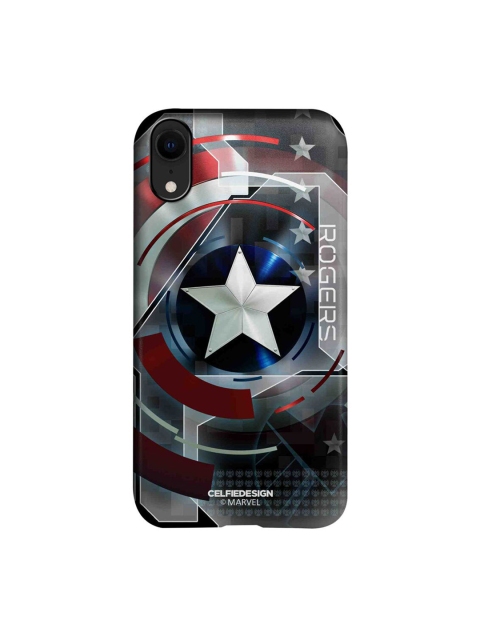 

CelfieDesign Grey & Red Cap Am Rogers Printed iPhone XR Slim Back Case