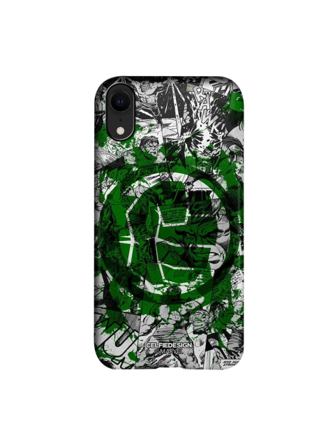 

CelfieDesign Green & Black Splash Out Hulk Fist Printed iPhone XR Slim Back Case