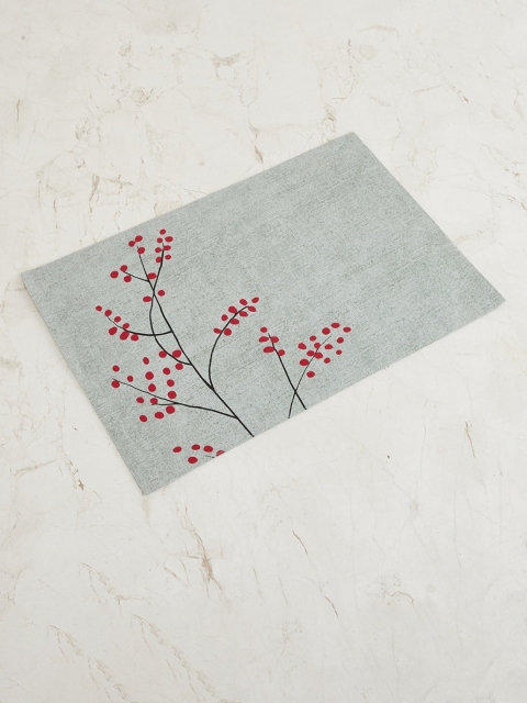 

Home Centre Set of 6 Grey & Red Printed Cotton Placemat