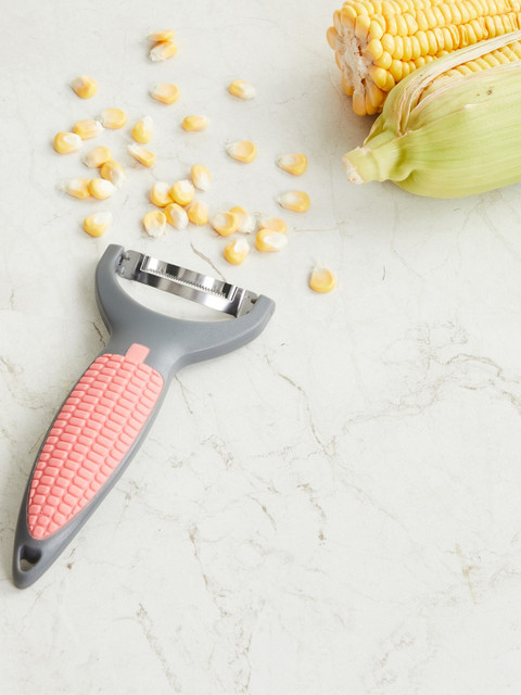 

Home Centre Pink Textured Stainless Steel Corn Peeler