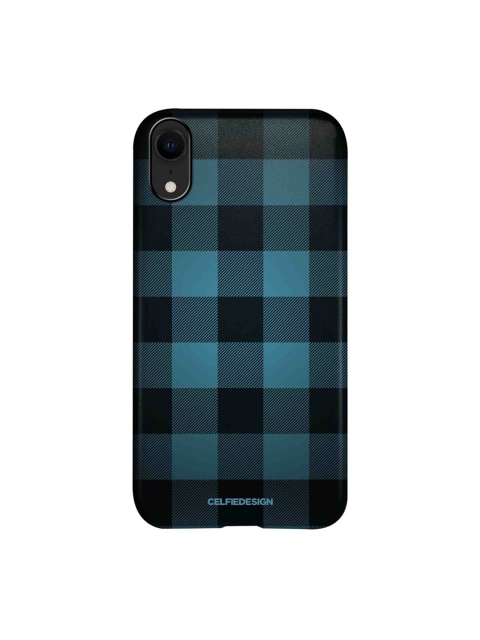 

CelfieDesign Black & Blue Checkmate Printed iPhone XR Slim Back Case
