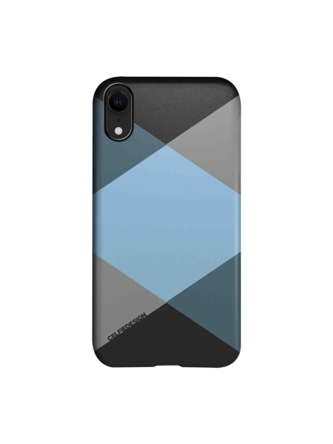 

CelfieDesign Blue & Grey Criss Cross Blugrey Printed iPhone XR Slim Back Case