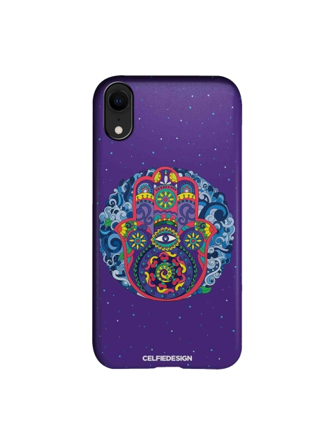 

CelfieDesign Purple & Yellow Humsa Mandala Printed iPhone XR Slim Back Case