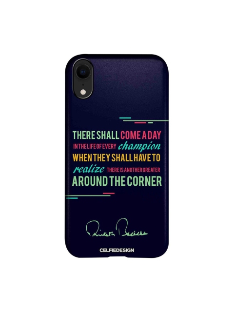 

CelfieDesign Blue & Green Champion AB Quote Printed iPhone XR Slim Back Case