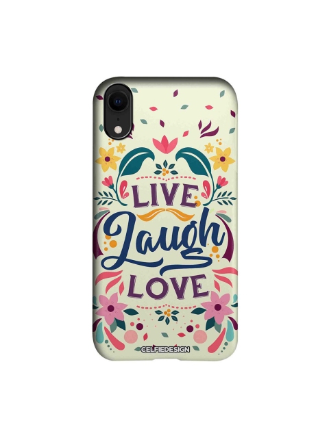 

CelfieDesign White & Pink Live Laugh Love Plastic iPhone XR Slim Back Case